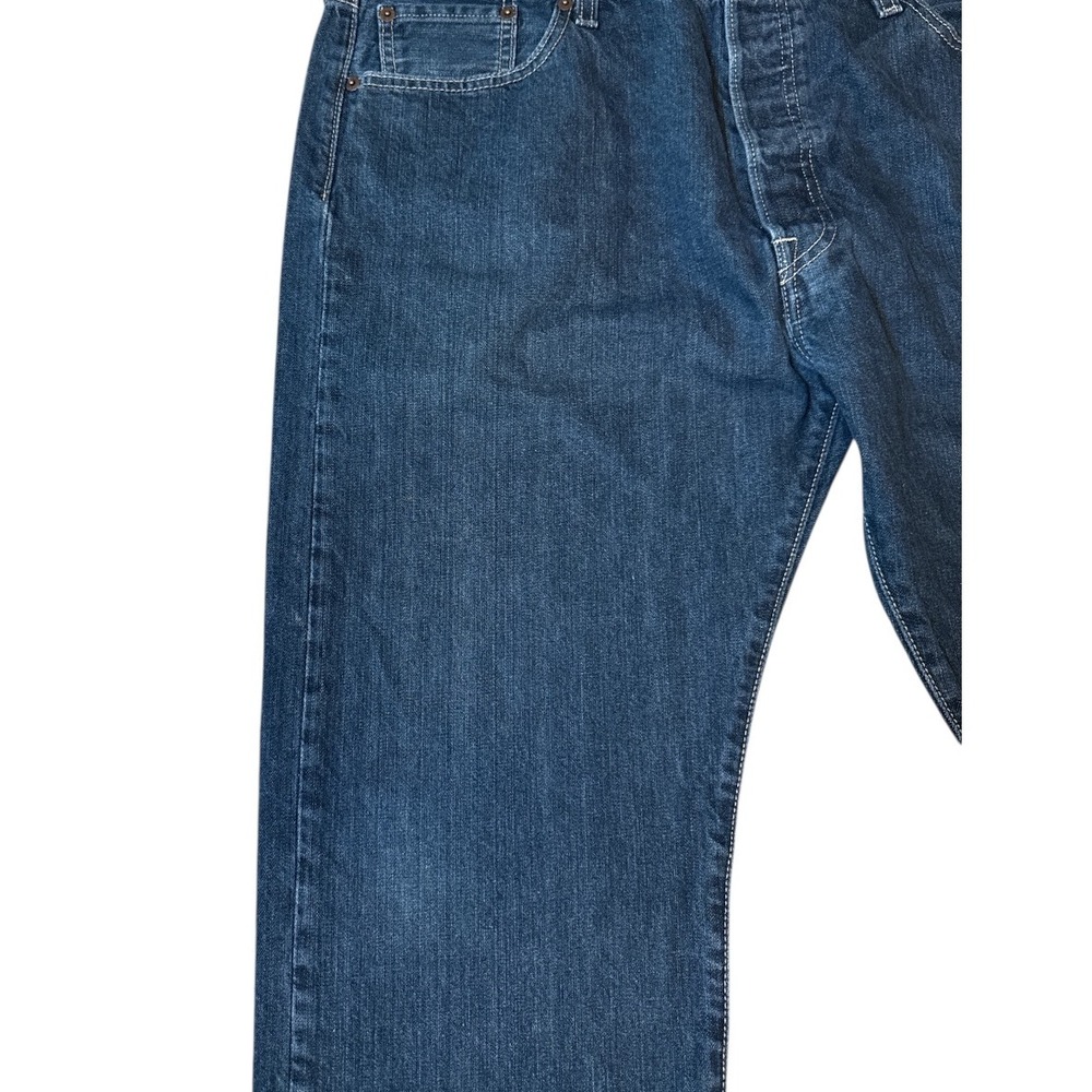 Levi's 501 Straight Leg Classic Denim Jeans Button Fly Mens Tag 40x30 Real 40x28 - Picture 13 of 13